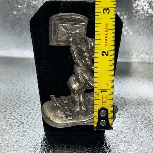 Vintage 1940’s Hummel Pewter Brooch Pin Letter to Santa Claus Holiday Christmas - Picture 2 of 6